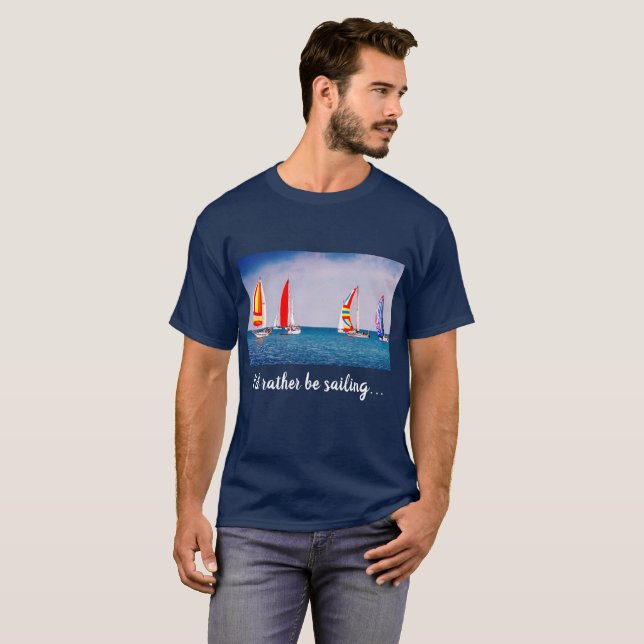 Adicione sua foto à Regata de Velero Azul Escuro (Frente Completa)