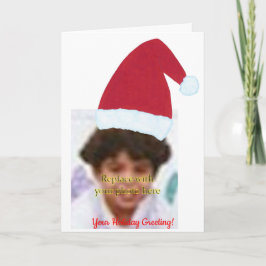 Adicione sua foto Foto Santa Hat Cartões de saudaç