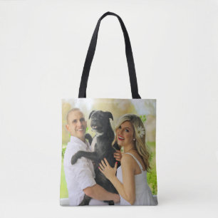 Adicione sua foto personalizada na bolsa de mão du