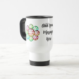 Adicione Sua Mensagem Caneca de Viagem Floco de Ne