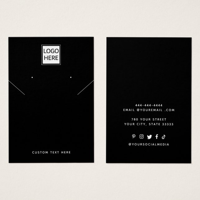 Adicione sua placa de exibição do colar de logotip (Frente & Verso)