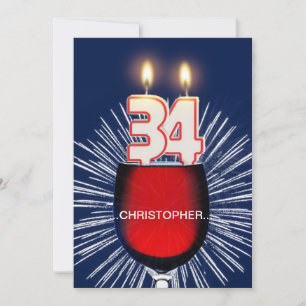 Adicione um nome, 34º Convite de aniversário, vinh