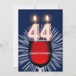 Adicione um nome, 44 Convite de aniversário, vinho