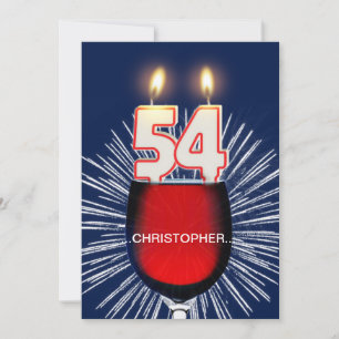 Adicione um nome, 54º Convite de aniversário, vinh