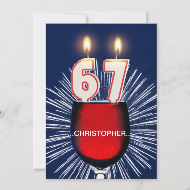 Adicione um nome, 67º Convite de aniversário, vinh (Frente)