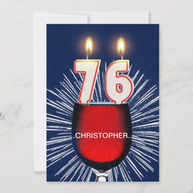Adicione um nome, 76º Convite de aniversário, vinh (Frente)