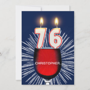 Adicione um nome, 76º Convite de aniversário, vinh
