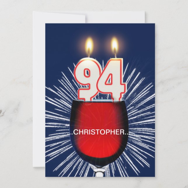 Adicione um nome, 94º Convite de aniversário, vinh (Frente)