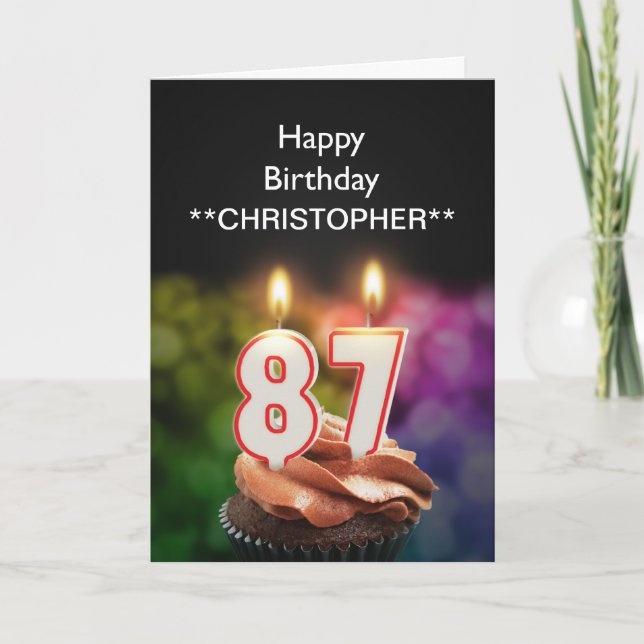 Adicione um nome a estas velas de cartão de aniver (Frente)