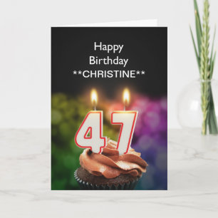 Adicione um nome, cartão de aniversário de 47 an