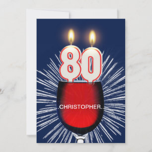 Adicione um nome, convite de aniversário do 80,