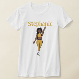 Adicione Um Nome De T-Shirt Dançador Amarelo