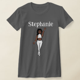 Adicione Um Nome De T-Shirt Dançador Branco