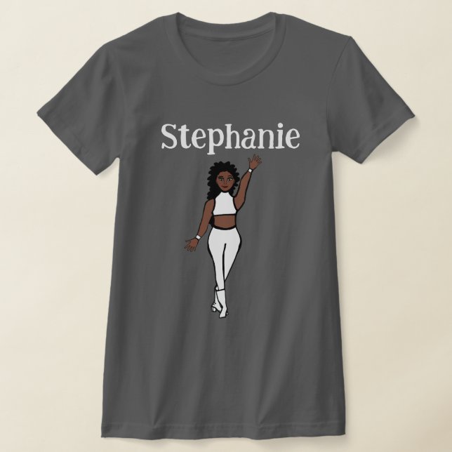 Adicione Um Nome De T-Shirt Dançador Branco (Postura )