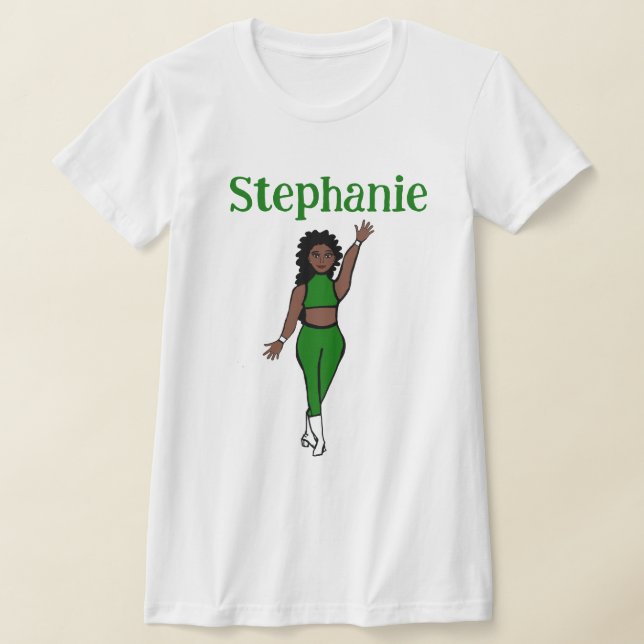 Adicione Um Nome De T-Shirt Dançador Verde (Postura )