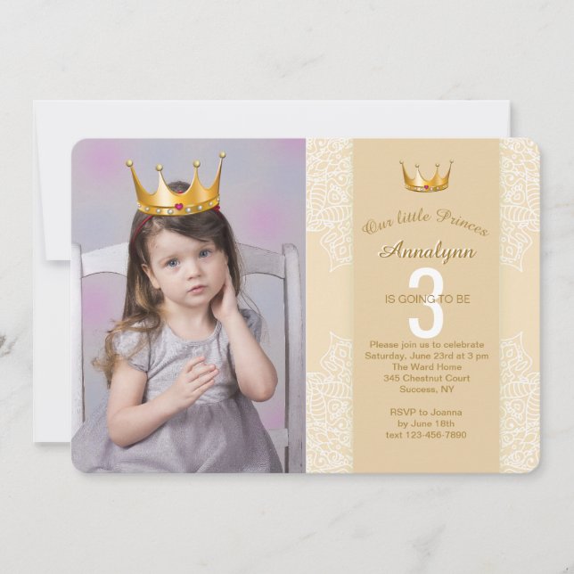 Adicione Uma Coroa De Princesa Ao Seu Convite De F (Frente)