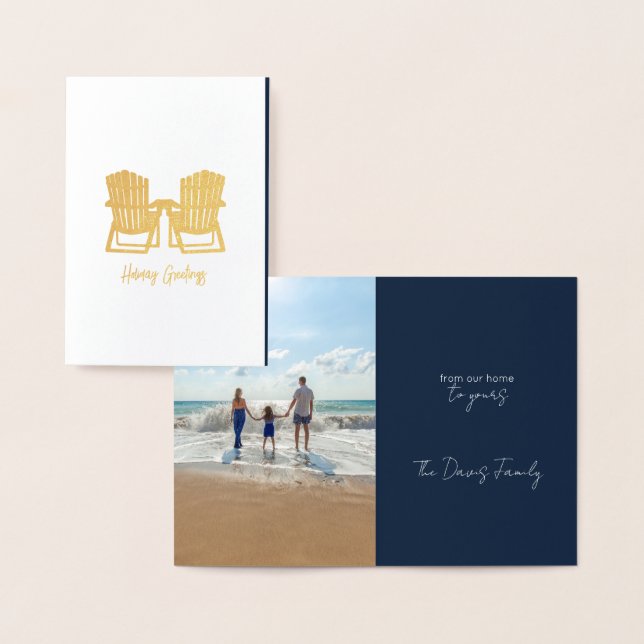 Adirondack Chairs Mini Cartões de natal com foto (Exibição)