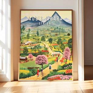 Adis Abeba Etiópia Impressão de Arte de Cartaz, Ci
