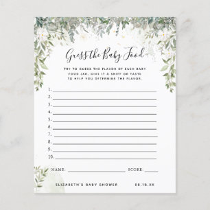 Adivinha a Comida do bebê Jogo Chá de fraldas