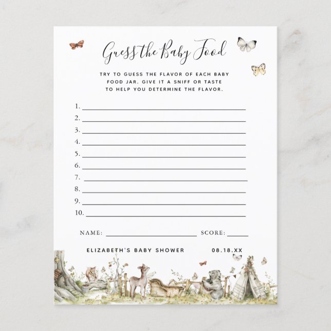 Adivinha a Comida do bebê | Jogo Chá de fraldas (Frente)