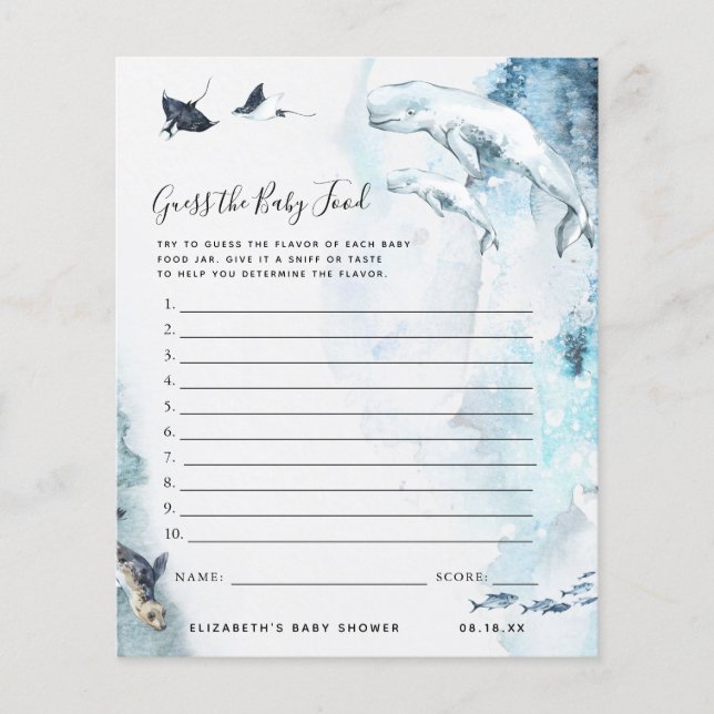 Adivinha a Comida do bebê | Jogo Chá de fraldas (Frente)