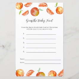 Adivinha a Comida do bebê Jogo do Chá de fraldas d