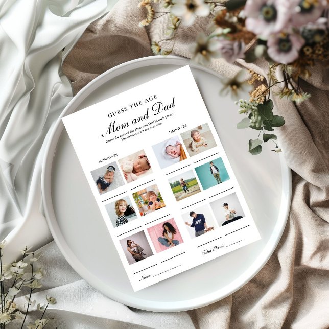 Adivinha a idade deles, mãe e cartão de chá de fra (Criador carregado)