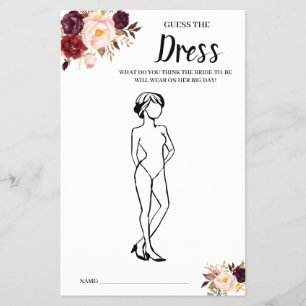 Adivinha o cartão de Chá de panela de Vestido Ma