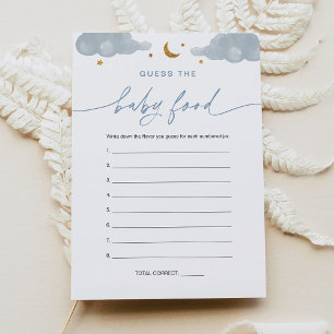 Adivinha o cartão do jogo da Comida do bebê brilha