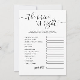 Adivinha o cartão do jogo do Chá de fraldas de pre