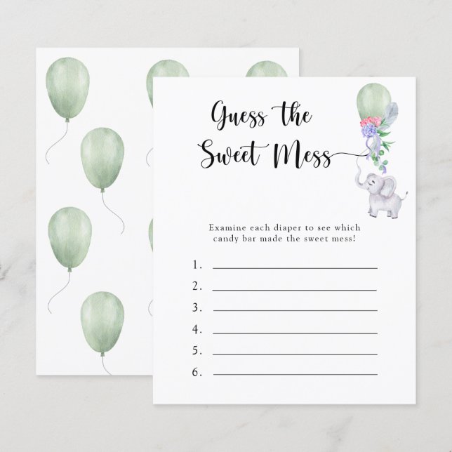 Adivinha o jogo da Doce Mess - Elefante (Frente/Verso)