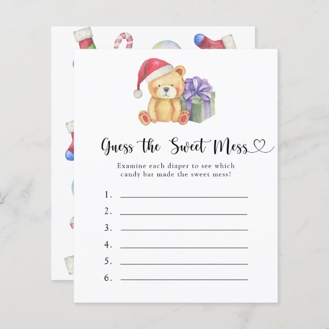 Adivinha o jogo da Doce Mess - Urso de inverno (Frente/Verso)