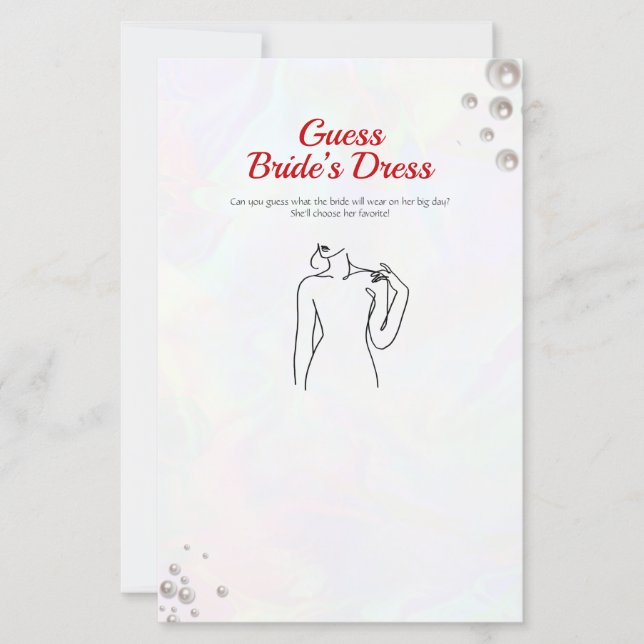 Adivinha o jogo de pérolas do Chá de panela de Ves (Frente)