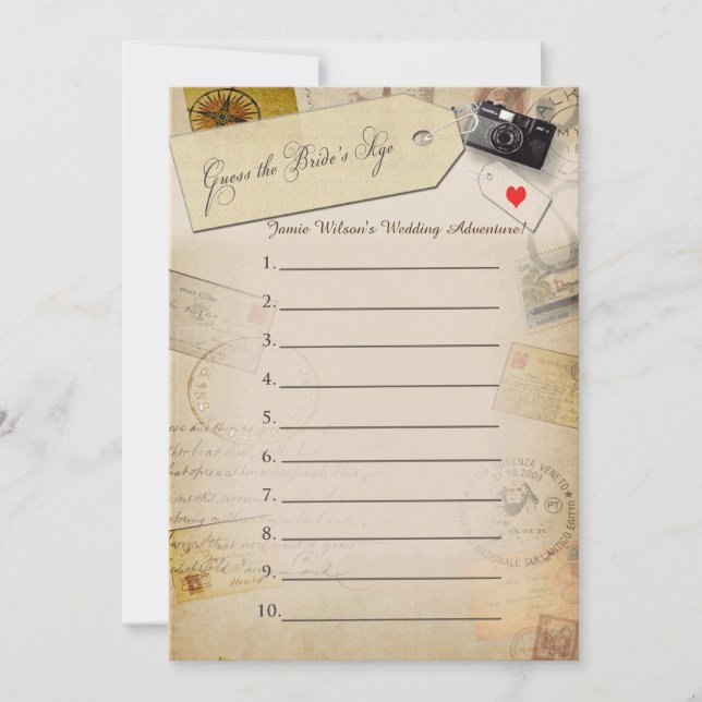 Adivinha o jogo do Chá da idade da noiva (Frente)