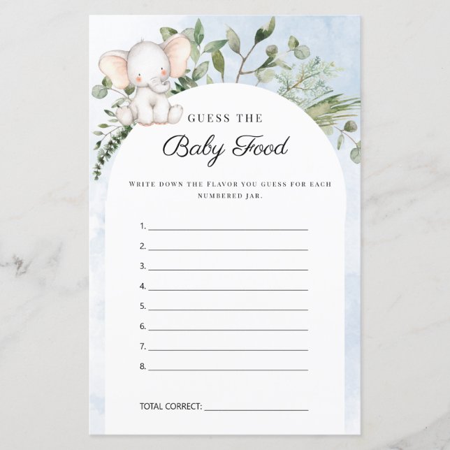 Adivinha O Jogo Do Chá de fraldas Azul Da Comida D (Frente)