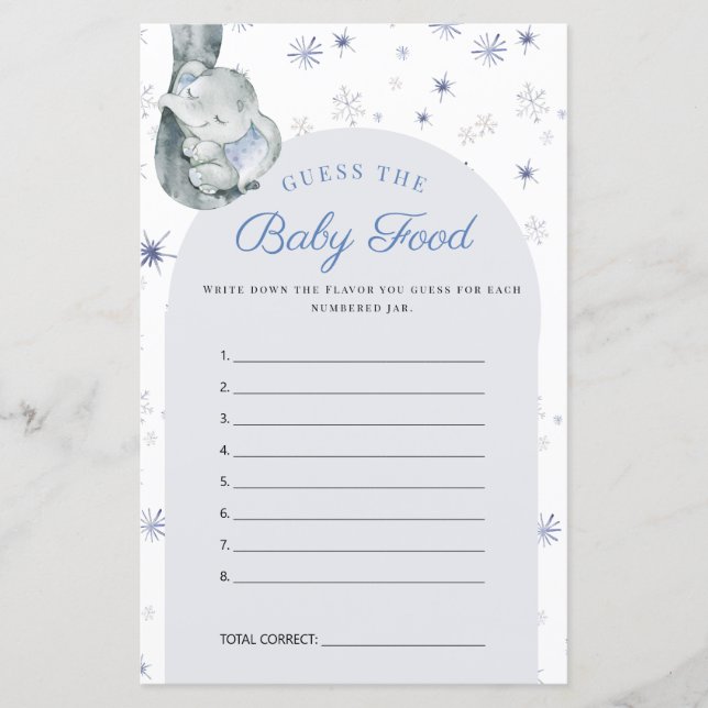 Adivinha O Jogo Do Chá de fraldas Azul Do Elefante (Frente)