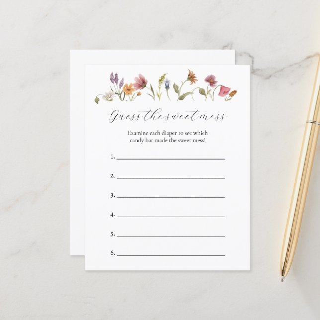 Adivinha o jogo do Chá de fraldas do Doce Mess (Frente/Verso In Situ)