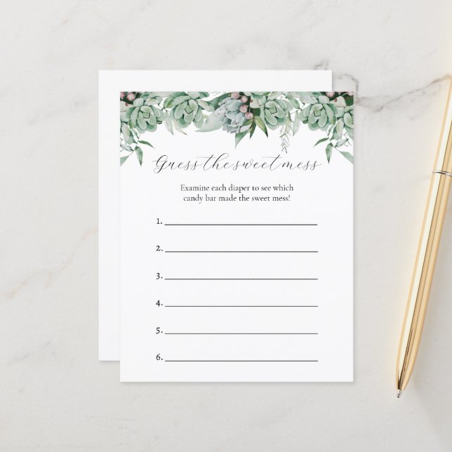 Adivinha o jogo do Chá de fraldas do Doce Mess (Frente/Verso In Situ)