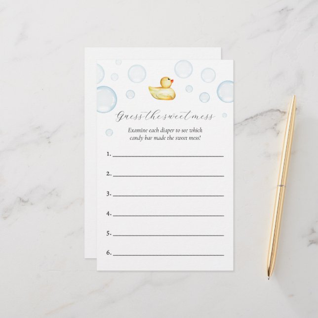 Adivinha o jogo do Chá de fraldas do Doce Mess (Frente/Verso In Situ)