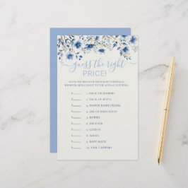 Adivinha o jogo do Chá de fraldas Price Blue Wildf