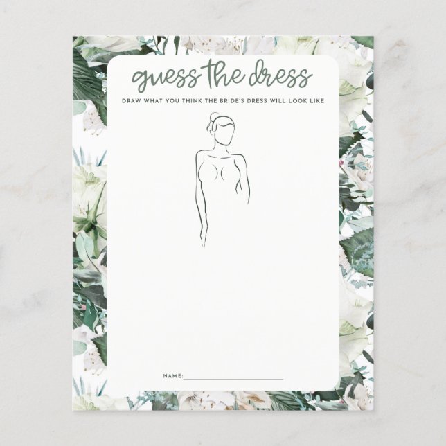 Adivinha o jogo do Chá de panela de vestidos (Frente)