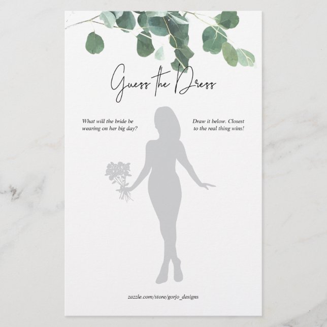 Adivinha o jogo do Chá de panela de vestimenta Euc (Frente)