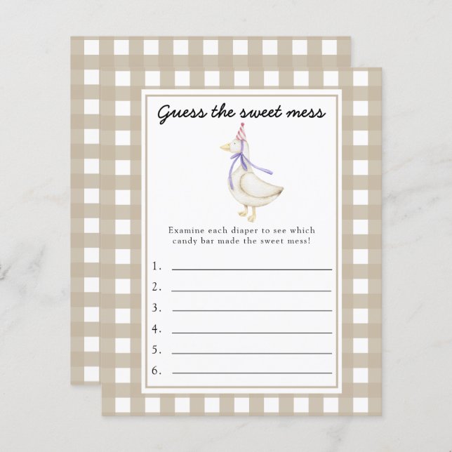 Adivinha o jogo do Doce Mess - Pequeno ganso (Frente/Verso)