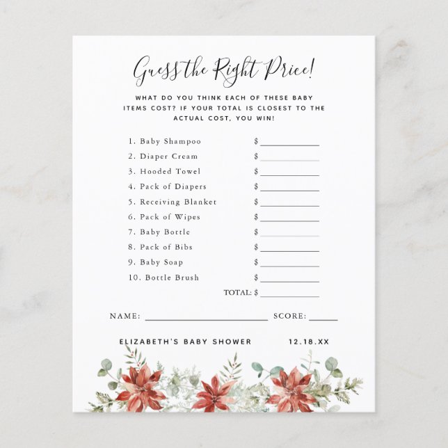 Adivinha O Preço | Jogo Chá de fraldas (Frente)