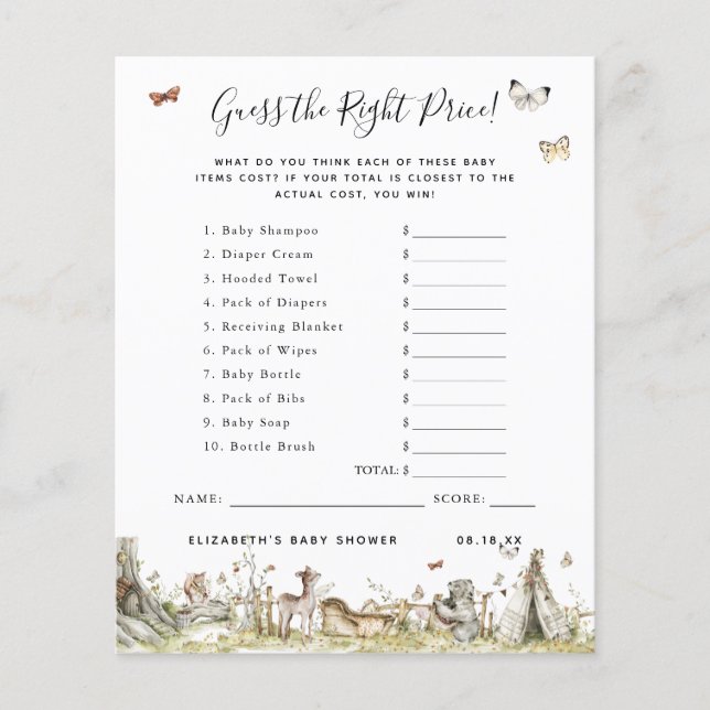 Adivinha O Preço | Jogo Chá de fraldas (Frente)