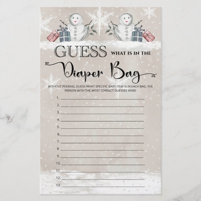 Adivinha o que há no chá de fraldas da fralda (Frente)