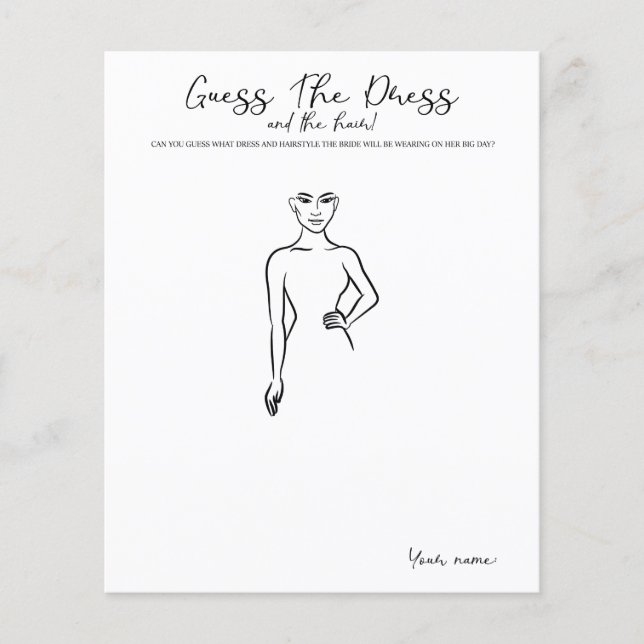 Adivinha o Vestido - jogo para a festa do chá de p (Frente)