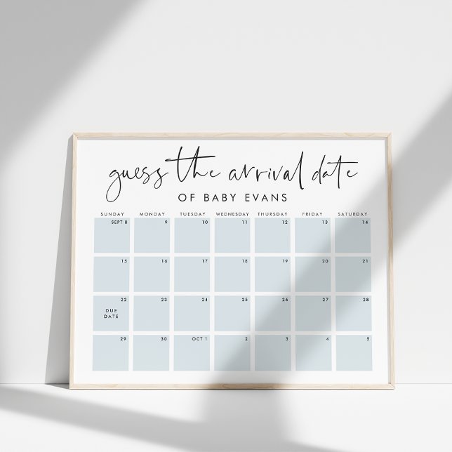 Adivinha Poster de Chá de fraldas do Jogo de Data  (Criador carregado)