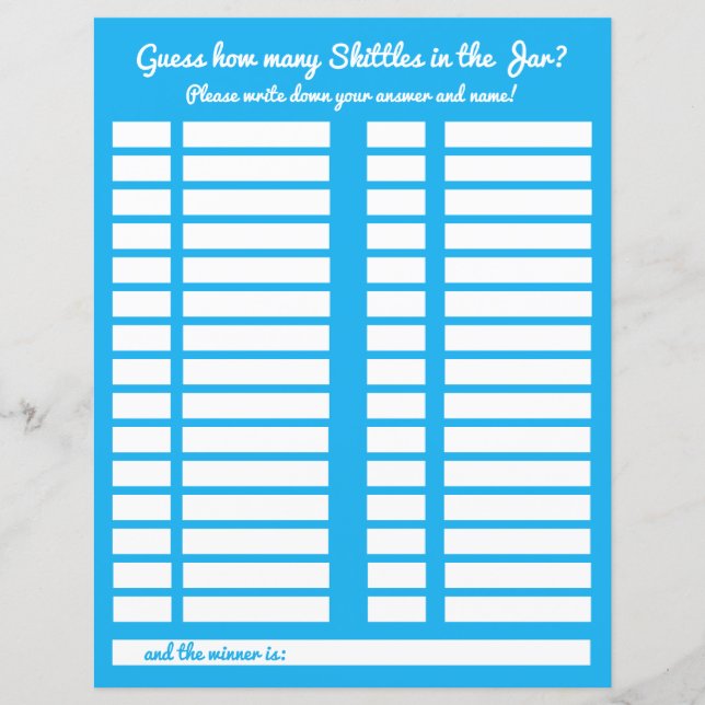 Adivinha quantos doces no registro de Chás de fral (Frente)