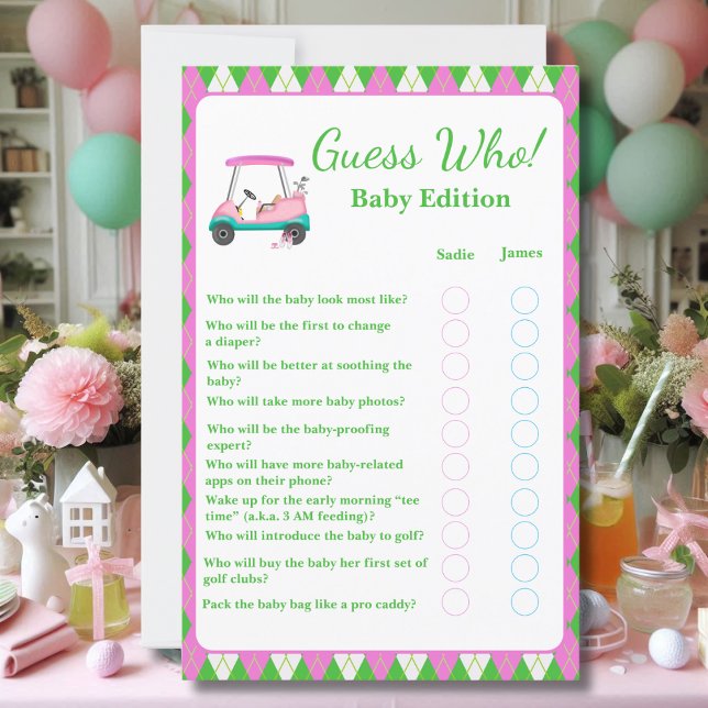 Adivinha Quem? Carrinho de Golfe da Mãe e Chá de f (Criador carregado)